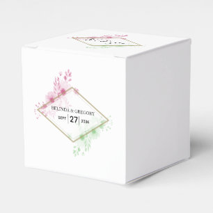 Caixinha De Lembrancinhas Casamento de Flores de Aquarela Elegante