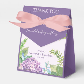 Caixinha De Lembrancinhas Casamento de Flores de Hydrangea Lavanda de Aquare