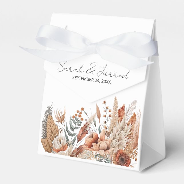 Caixinha De Lembrancinhas Casamento de Flores de Terracotta Aquarela (Frente)