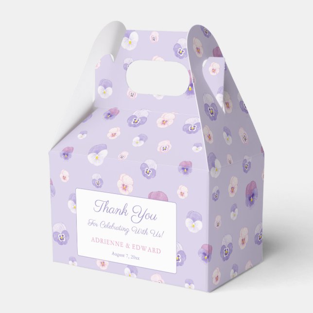 Caixinha De Lembrancinhas Casamento de Flores Lilac Pressionadas Elegante Wa (Frente)