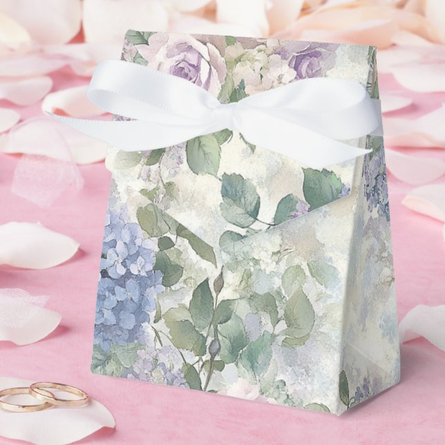 Caixinha De Lembrancinhas Casamento de Flores Rosa Roxo Romântico (Casamento)