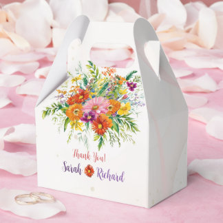 Caixinha De Lembrancinhas Casamento de Flores Silvestres, Agradecimento Flor