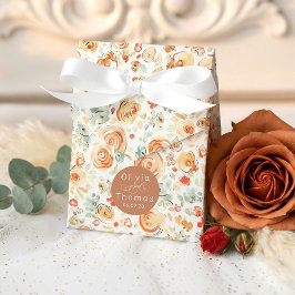 Caixinha De Lembrancinhas Casamento de Flores Terrosas Desenhadas à Mão Capr