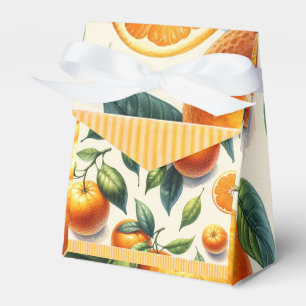 Caixinha De Lembrancinhas Casamento de Folhas de Laranja com Aquarela