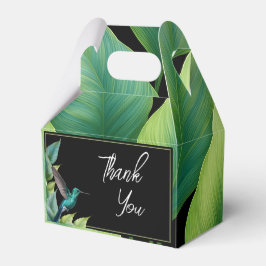 Caixinha De Lembrancinhas Casamento de Folhas Tropicais Emerald Hummingbird