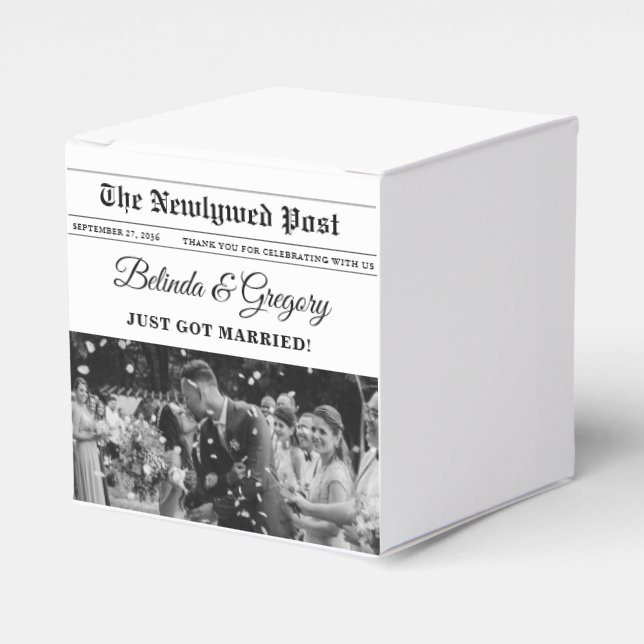 Caixinha De Lembrancinhas Casamento de Fotos Brancas e Negras (Frente)