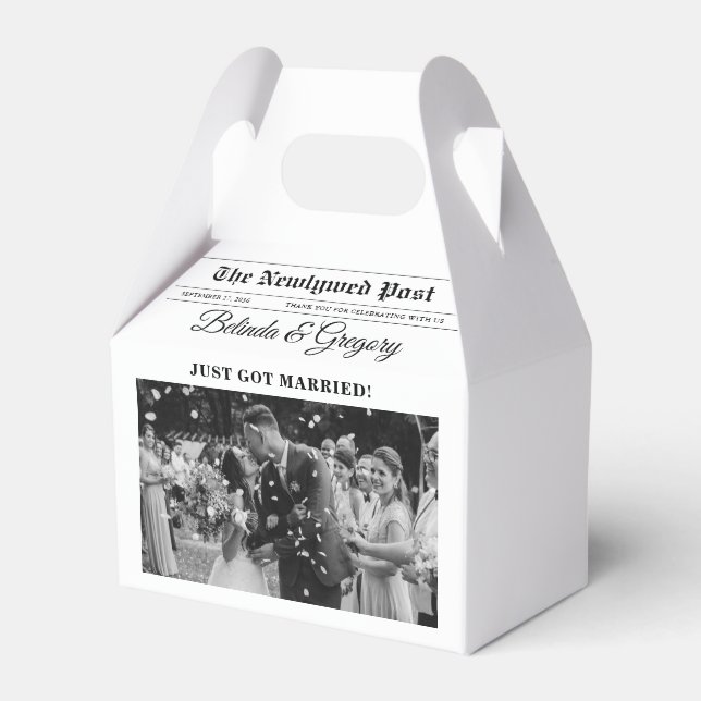 Caixinha De Lembrancinhas Casamento de Fotos Brancas e Negras (Frente)