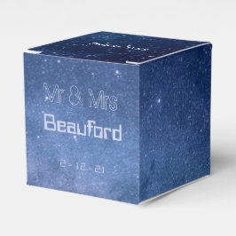 Caixinha De Lembrancinhas Casamento de Galáxias Azul e Roxo