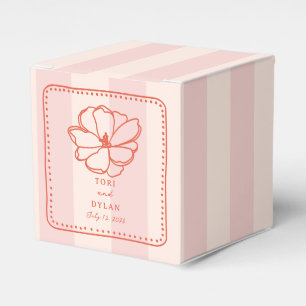 Caixinha De Lembrancinhas Casamento de Greve Tropical Rosa Flor