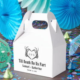 Caixinha De Lembrancinhas Casamento de Halloween do Esqueleto Romântico Góti