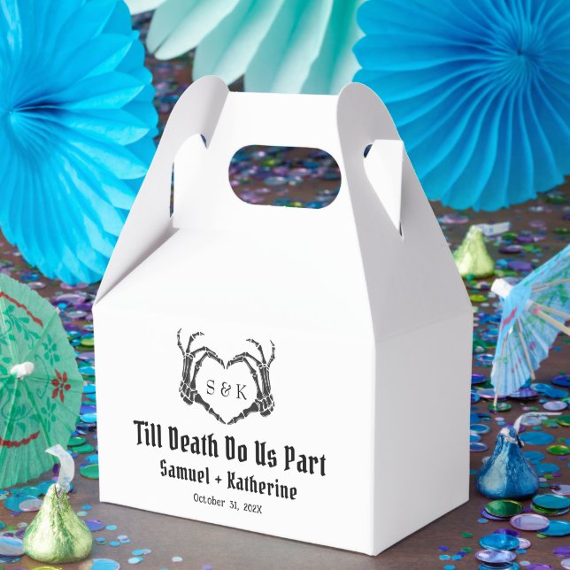Caixinha De Lembrancinhas Casamento de Halloween do Esqueleto Romântico Góti (Festa)
