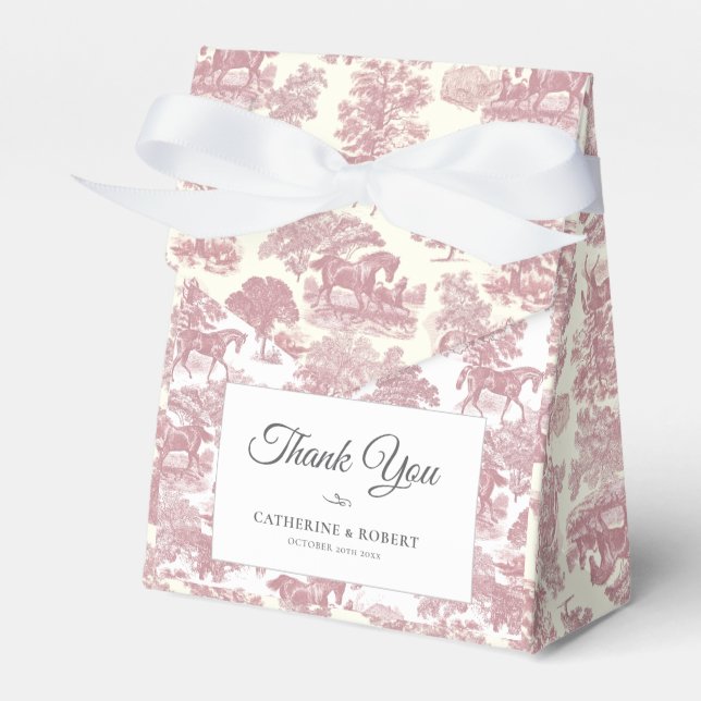 Caixinha De Lembrancinhas Casamento de Horros Rosa-Rosa-Rosa-Picante Elegant (Frente)