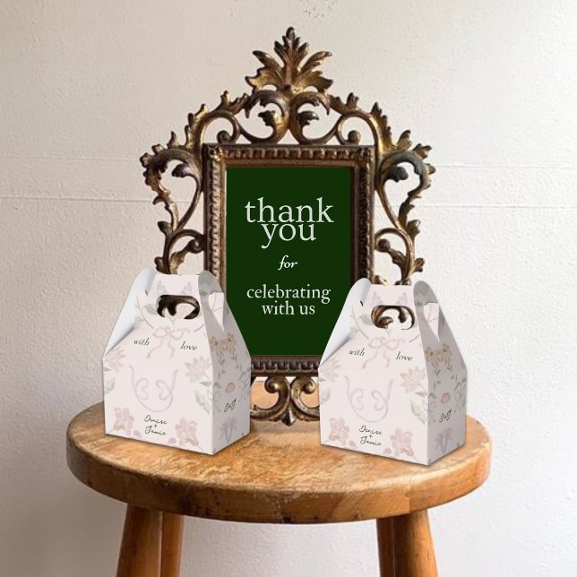 Caixinha De Lembrancinhas Casamento De Jardim Floral Rosa-Esbranquiçado Com  (Criador carregado)