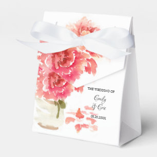 Caixinha De Lembrancinhas Casamento de Mason Jar Peonies Rosa de Água