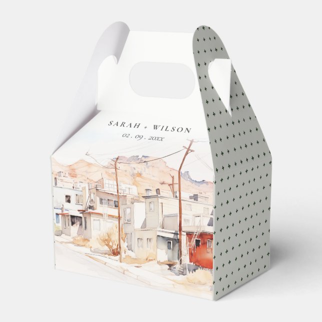 Caixinha De Lembrancinhas Casamento de Molas de Água da Cidade de El Paso Te (Frente)