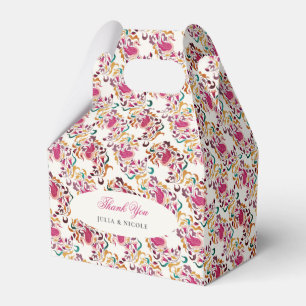 Caixinha De Lembrancinhas Casamento de Moldura Floral Romântica Pearl Swan