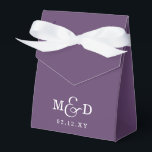 Caixinha De Lembrancinhas Casamento de Monograma Clássico Roxo<br><div class="desc">Boxes de Casamento do Monograma Clássico Roxo</div>