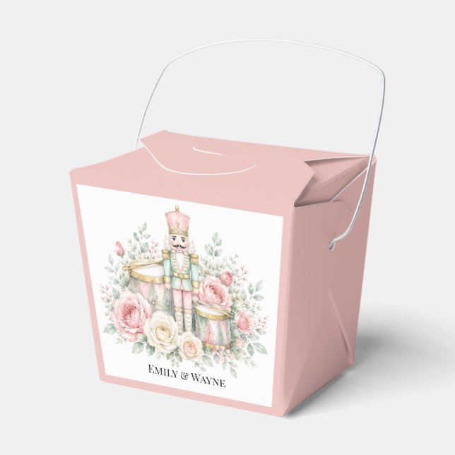 Caixinha De Lembrancinhas Casamento de Natal com Quebra-Nozes Pastel  (Frente)