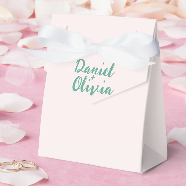 Caixinha De Lembrancinhas Casamento de onda rosa e verde (Casamento)