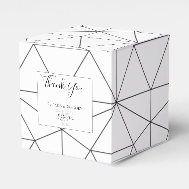 Caixinha De Lembrancinhas Casamento de Padrão Geométrico Elegante (Frente)