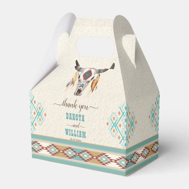 Caixinha De Lembrancinhas Casamento de padrões folhosos do oeste do sul (Frente)