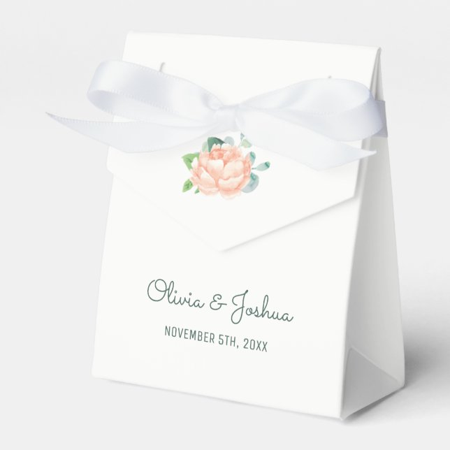 Caixinha De Lembrancinhas Casamento de Peach Peony Boxes (Frente)