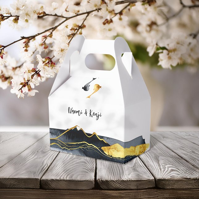 Caixinha De Lembrancinhas Casamento de Peixes de Watercolor Koi (Criador carregado)