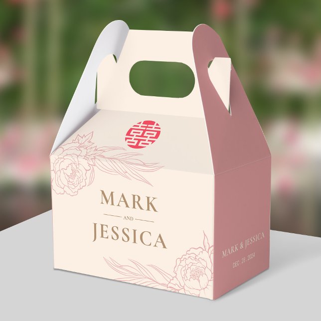 Caixinha De Lembrancinhas Casamento de Peões de Felicidade Dupla Chineses (Criador carregado)