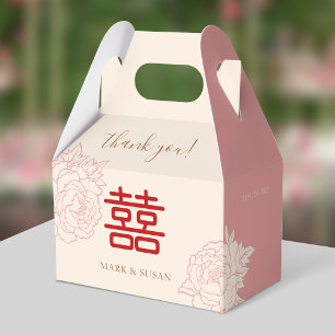 Caixinha De Lembrancinhas Casamento de Peões de Felicidade Dupla Chineses