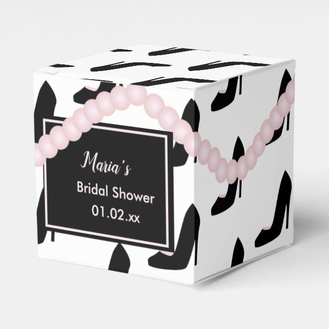 Caixinha De Lembrancinhas Casamento de pérolas e chás de panela (Frente)