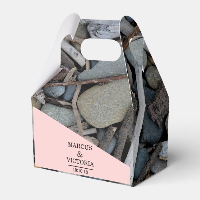 Caixinha De Lembrancinhas Casamento de praia de Driftwood (Frente)