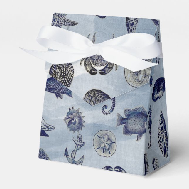 Caixinha De Lembrancinhas Casamento de Praia do Sea Life Náutico (Frente)