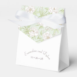 Caixinha De Lembrancinhas Casamento de Rosa Branca Verde Salvia