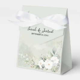 Caixinha De Lembrancinhas Casamento de Rosas Brancas Eucalyptus Deixa