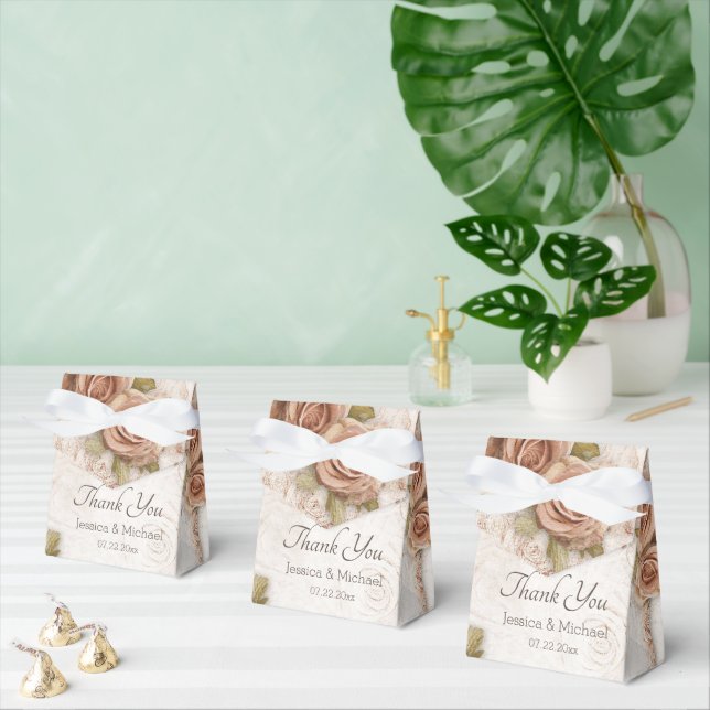 Caixinha De Lembrancinhas Casamento de Rosas de cor suave (Múltiplo)