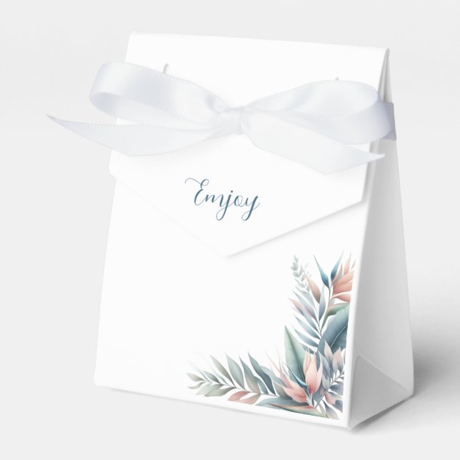 Caixinha De Lembrancinhas Casamento de Sonhos Tropicais por Aquarela (Frente)