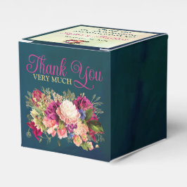 Caixinha De Lembrancinhas Casamento de Teal, Marinho, Verde e Dourado Florai