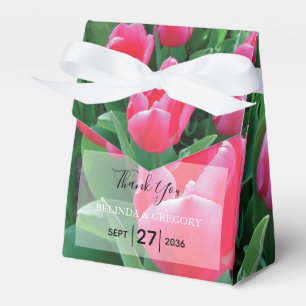 Caixinha De Lembrancinhas Casamento de Tulipas Rosa Elegante