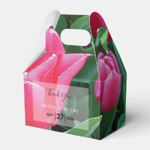 Caixinha De Lembrancinhas Casamento de Tulipas Rosa Elegante