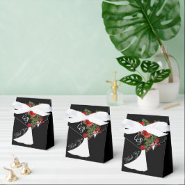 Caixinha De Lembrancinhas Casamento de Tuxedo Suit & Bride Silhouette