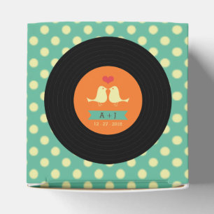 Caixinha De Lembrancinhas Casamento de Vinil Retro Moderno
