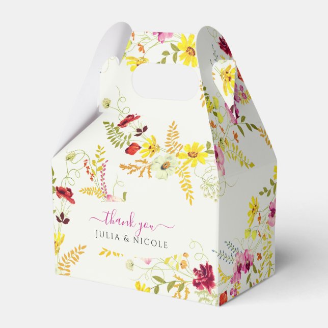 Caixinha De Lembrancinhas Casamento de Wreath com Orquídeas Selvagens Rosa P (Frente)