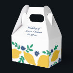 Caixinha De Lembrancinhas Casamento Desenhado à Mão com Limão Siciliano<br><div class="desc">Caixa de Presente de Casamento - Doces/Presentes para Convidados Florais Botânicos Desenhados à Mão e Limão</div>