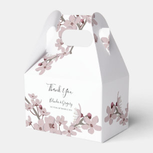 Caixinha De Lembrancinhas Casamento do Floral de Cereja com Flor Elegante
