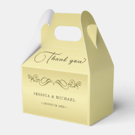 Caixinha De Lembrancinhas Casamento Dourado de luxo elegante