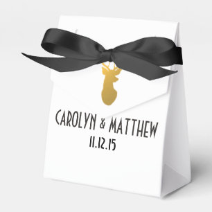 Caixinha De Lembrancinhas Casamento Dourado do Antler da rena
