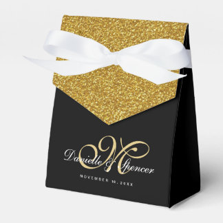 Caixinha De Lembrancinhas Casamento Dourado e negro elegante, obrigado