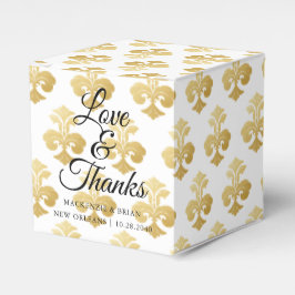 Caixinha De Lembrancinhas Casamento Dourado Fleur De Lis Personalizado