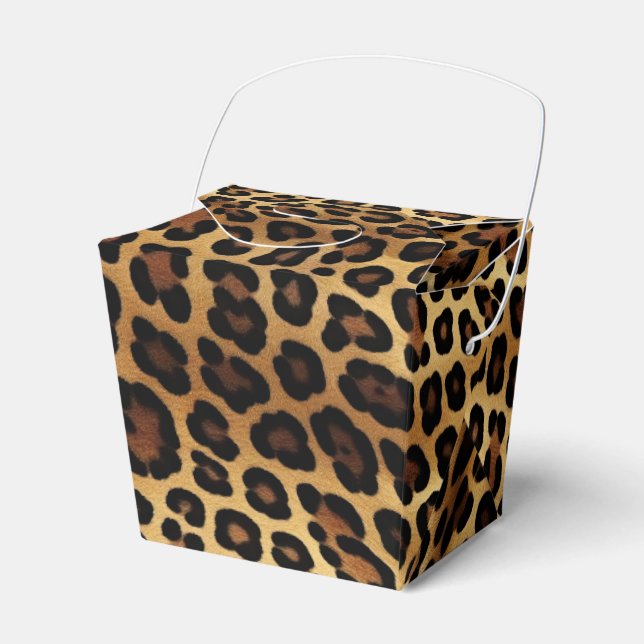 Caixinha De Lembrancinhas Casamento Dourado Leopardo Chic Brown (Frente)