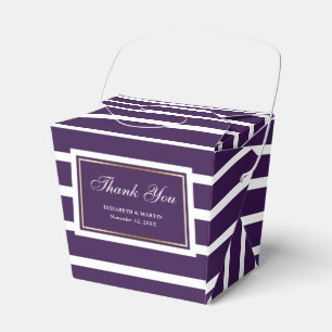 Caixinha De Lembrancinhas Casamento Dourado Roxo Moderno Obrigado